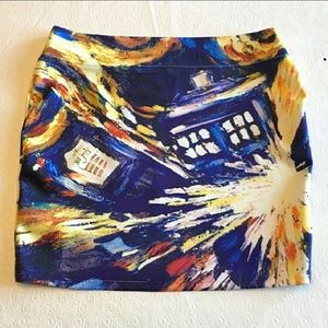 MOVING SALE! Doctor Who Van Gogh Mini Skirt